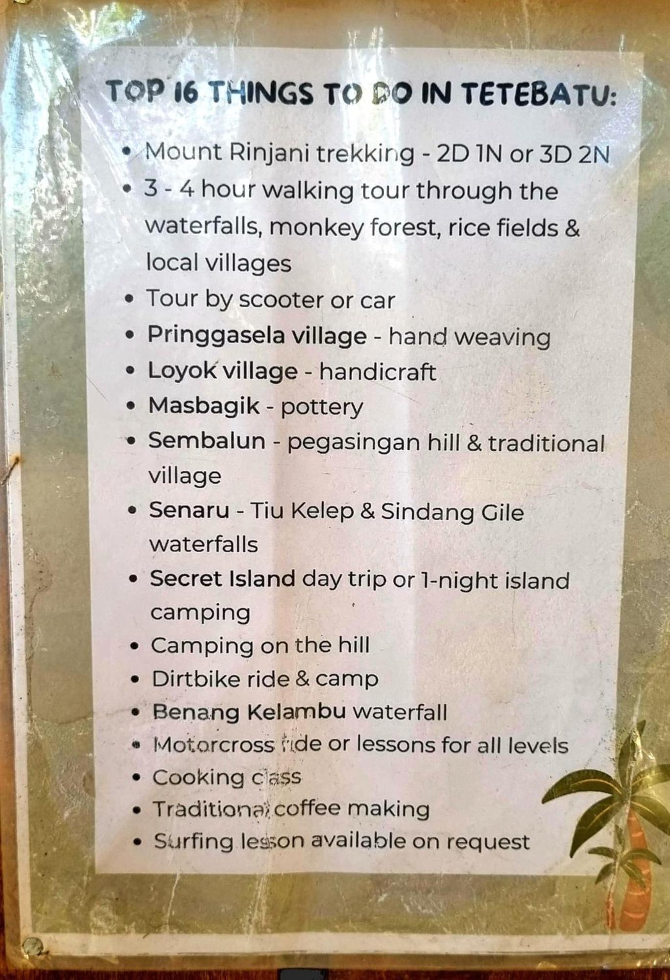 Tetebatu Hostel Zewnętrze zdjęcie